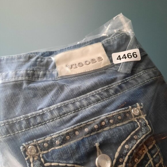 Vigoss New York Capri Jeans Womens 13/14 Thick Stitch Western Cowgirl‎ Bling - Picture 13 of 13